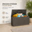 Boîte de rangement extérieure, boîte de terrasse en résine de 80 gallons imperméable pour meubles de patio, outils de jardin et accessoires de piscine