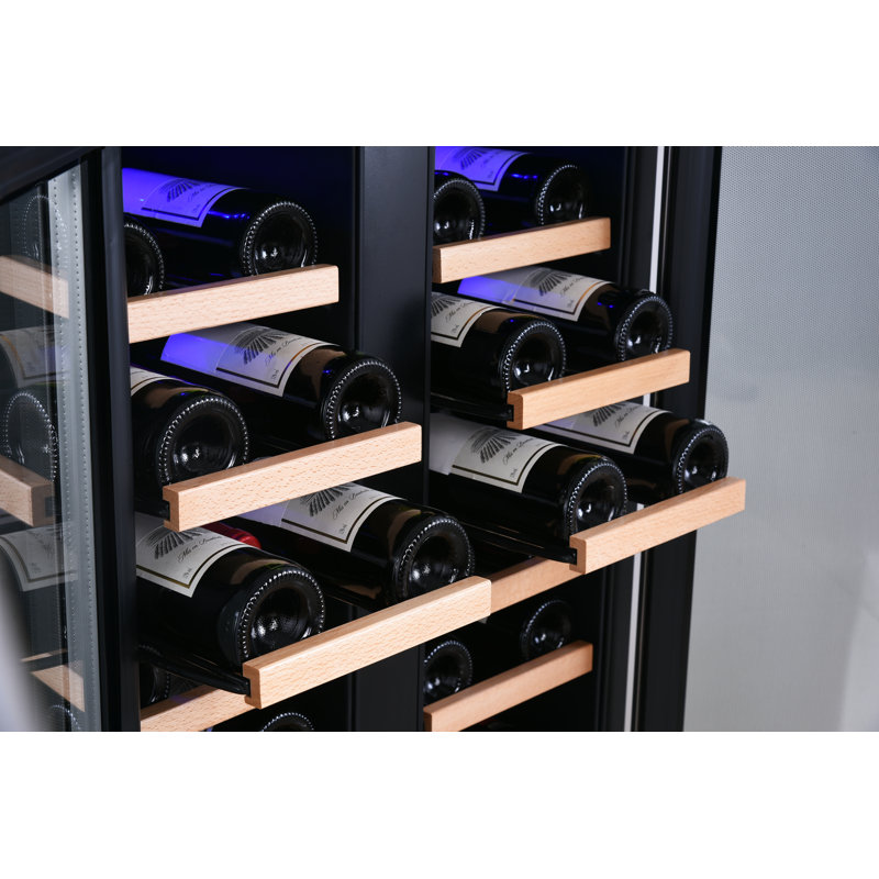 EdgeStar 24 Inch Wide 36 Bottle Built-In Wine Cooler with Dual Cooling Zones and French Doors