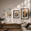 Golden Stem Symmetry Botanical - Print-1991066557-1991066559