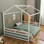 Structure de lit en métal d'inspiration Montessori, forme de maison délicieuse avec garde-corps pour enfants et tout-petits, assemblage rapide-15112732-15112734