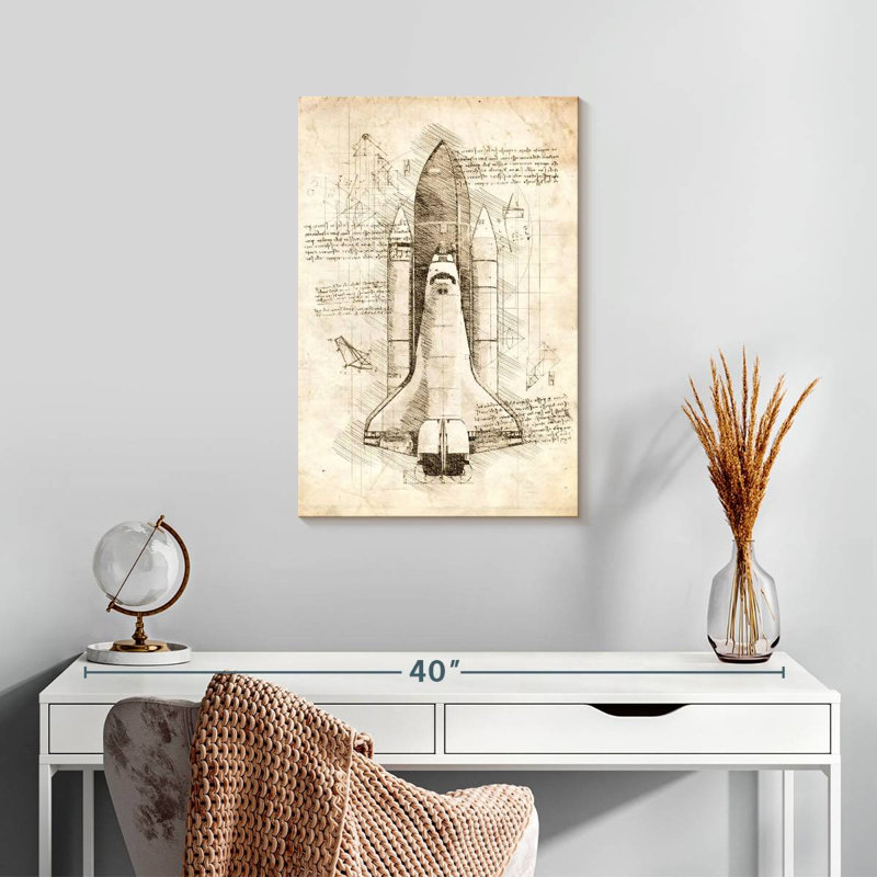 Oberle Space Shuttle Blueprint, 24" H x 16" W