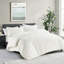 Ensemble de couette à rayures gaufrées Brookstone CoolTouch, grand lit/très grand lit, ivoire
