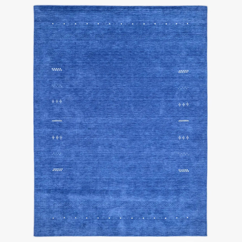 Tapis rectangulaire bleu marine en polyester tissé à la machine Shriram, Rectangulaire 3 pi x 5 pi
