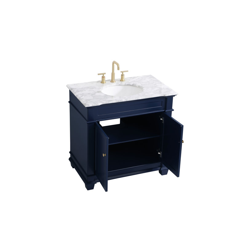 Ensemble de meuble-lavabo simple 36 po Lydie, Bleu