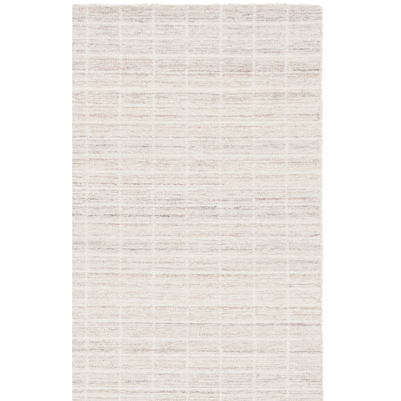 Delsin Ebony Hand Tufted Wool/Cotton Striped Rug in Ivory/Beige, Rectangle 3' x 5'