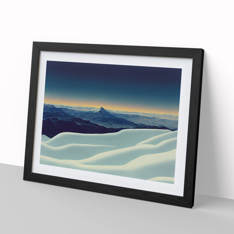 Winter Sunrise over Mountains - Framed Print, Black Framed, 46cm H x 64cm W x 2cm D