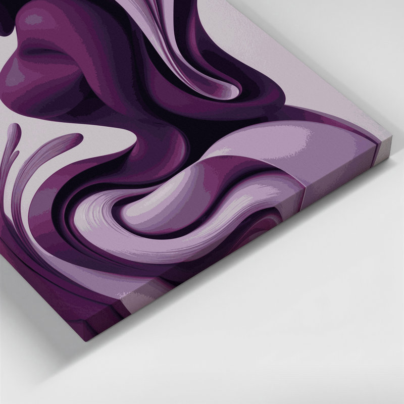 Abstrait art figuratif sur toile mauve 5, H 8 po x l 8 po