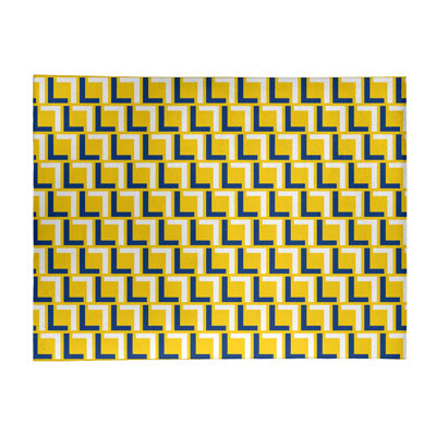 Tapis géométrique jaune / blanc / bleu