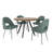 Aurthur 45" Round Dining Table And Upholstered Dining Chairs Set - Teal Pu-118608212