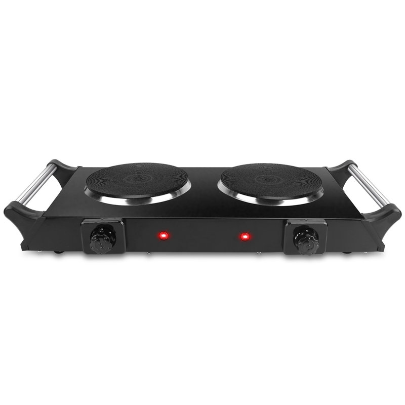Edge Collections Electric Double Hot Plate, Black