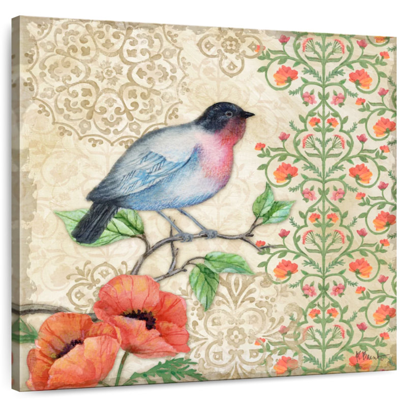 Brampt Blossoming Birds I, 20" H x 20" W