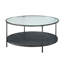 Table de décoration de maison moderne: 2 pièces avec plateau en verre noir et base en métal trempé