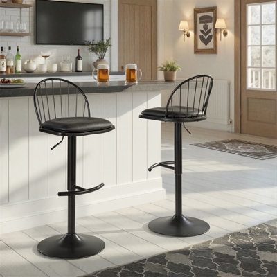 Tabourets de bar ajustables Novalee avec coussins amovibles (paquet de 2)