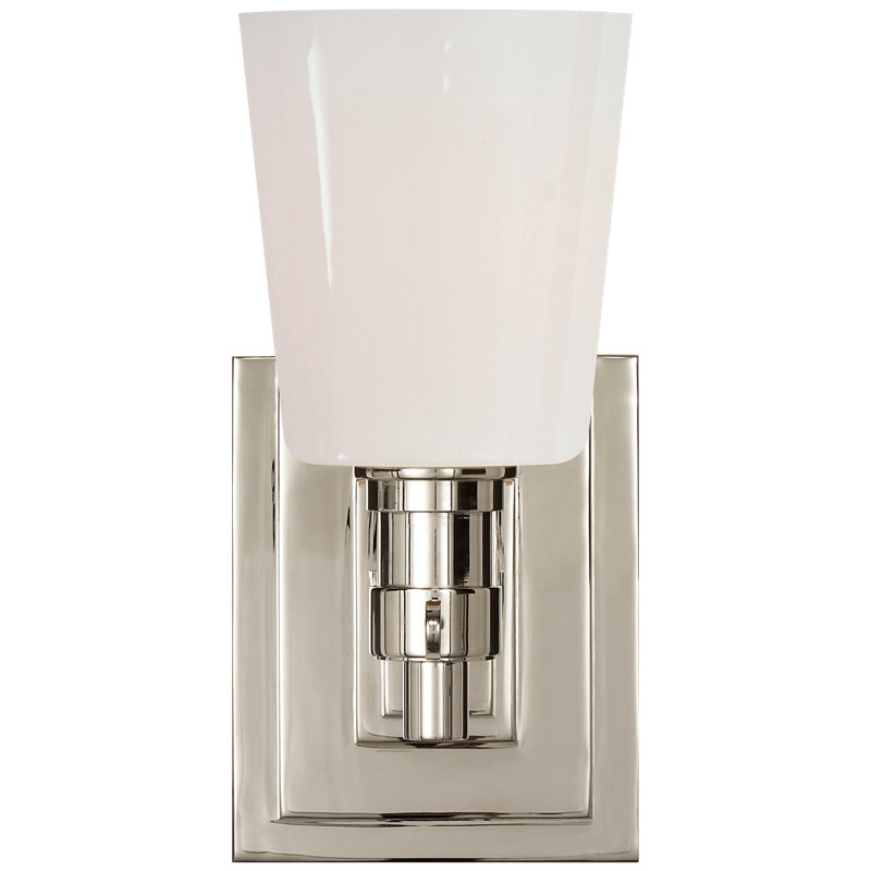 Thomas O'Brien Bryant Single Bath Sconce, Polished Nickel