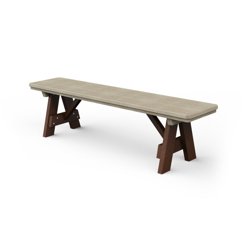 Banc de jardin en plastique, Bois de bouleau / brun Tudor
