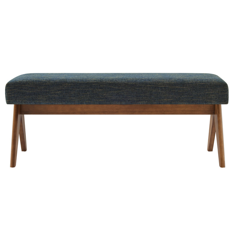 Lyra Fabric Upholstered Bench, Azure, 18.50"H x 47"W x 18"D