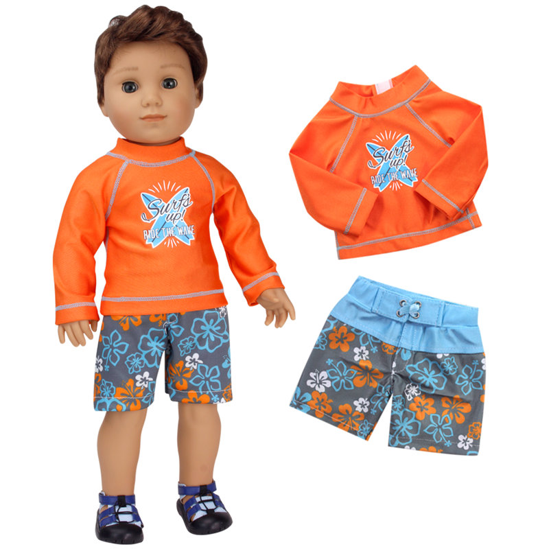 Doll Surf Shirt and Floral Print Swim Trunks