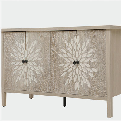 Buffet buffet, armoire de rangement avec rangement, armoire de rangement moderne avec 4 portes et tablettes réglables pour le salon, la salle à manger, la cuisine et le vestibule