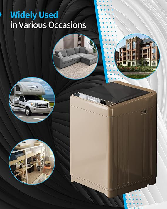 17.6lbs Full-Automatic Washing Machine,  2-in-1 Portable Washer-Dryer(1.7 Cu Ft Portable Washer) With Drain Pump, 10 Wash Programs 8 Water Levels, Compact Mini Washer And Spin-dryer Combo For Dorms, Apartment, RV (Brown)