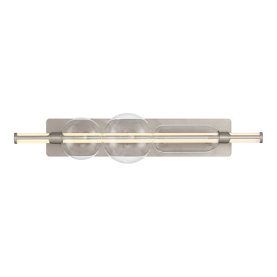 Meuble-lavabo, 34 po, nickel satiné, verre transparent