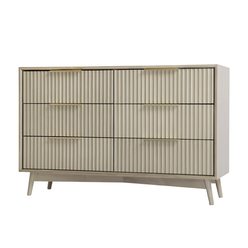 120cm W 6 - Drawer Chest of Drawers, Grey
