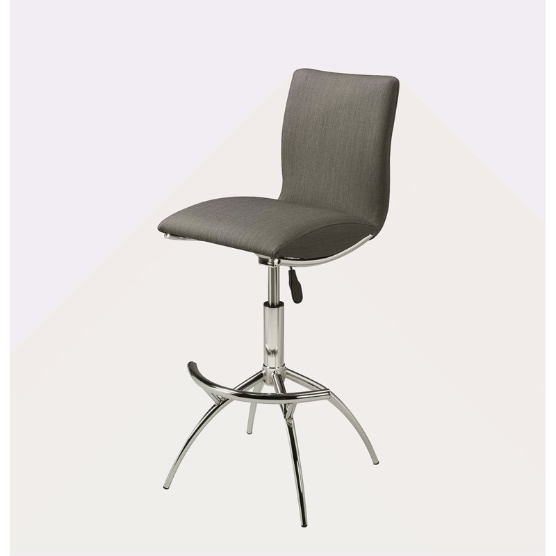 Modern Barstool Texture Leatherette/Chrome Adjustable Height