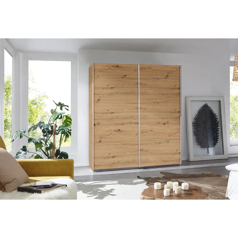 Caracas 3 Door Manufactured Wood Wardrobe, Classic, 210cm H x 181cm W x 62cm D, Artisan Oak