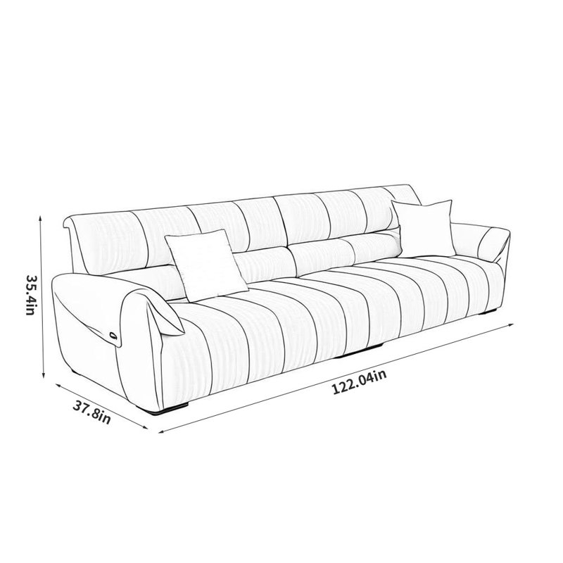 Canapé moderne simple décontracté, H 35,4 po x l 122,04 po x P 37,8 po, Vert clair