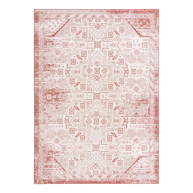 Tapis intérieur / extérieur bleu Allexis Southwestern, Rectangle de 10 pi x 14 pi