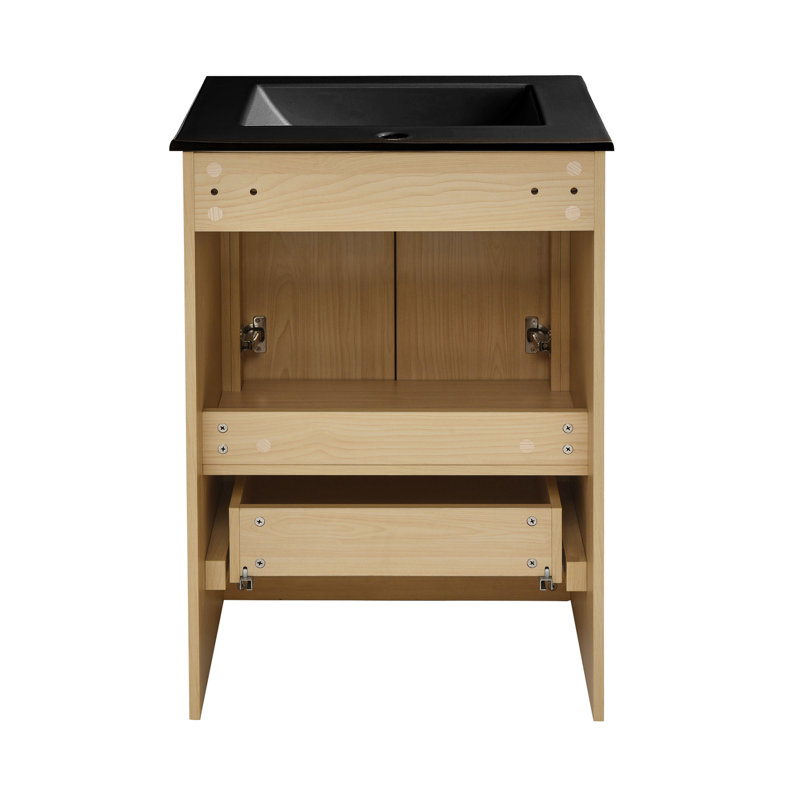 Virage 24" Freestanding, Bathroom Vanity, Brown, Matte Black, Single