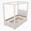 Lit plateforme à baldaquin avec lit gigogne et trois tiroirs de rangement Upholstery-1886523370