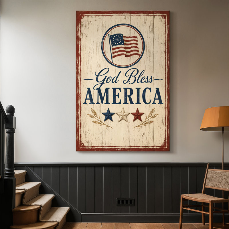 «Blessings on Old Glory», toile tendue avec châssis - prête à être accrochée, 40X60