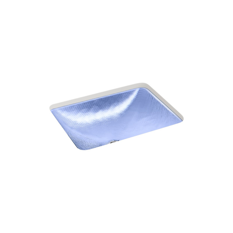 Yepsen Glass Undermount Bathroom Sink, Blue Translucent