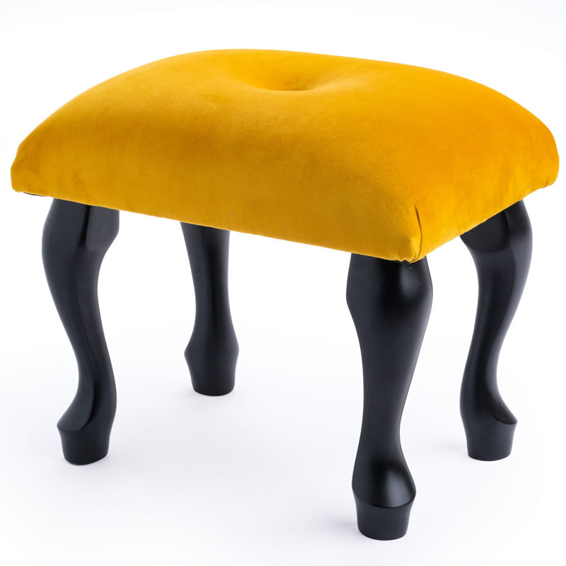 Greggs 38cm Wide Velvet Rectangle Solid Colour Footstool Ottoman