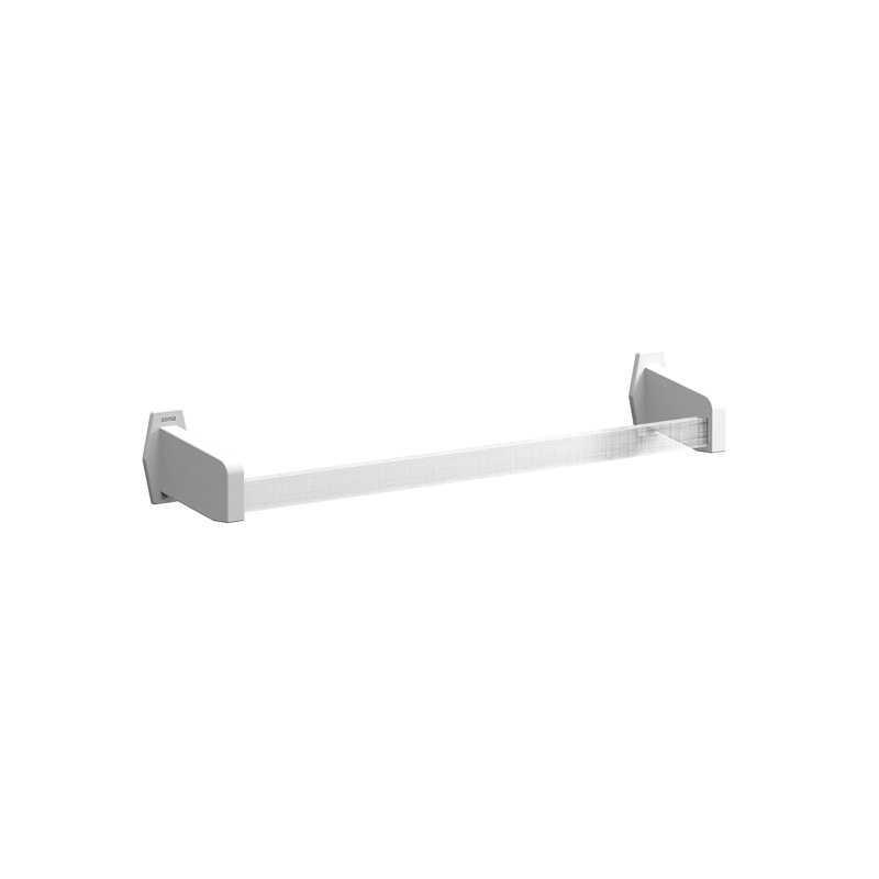 Suazo 1 Wall Towel Rail, White/Clear