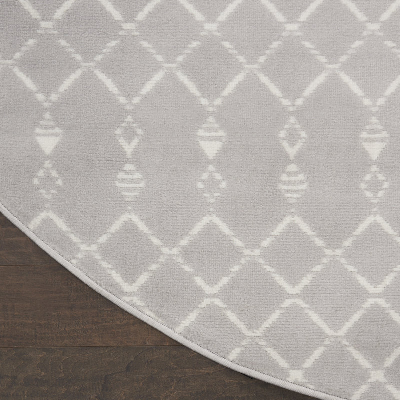 Jerrye Geometric Indoor Rug, Round 5'