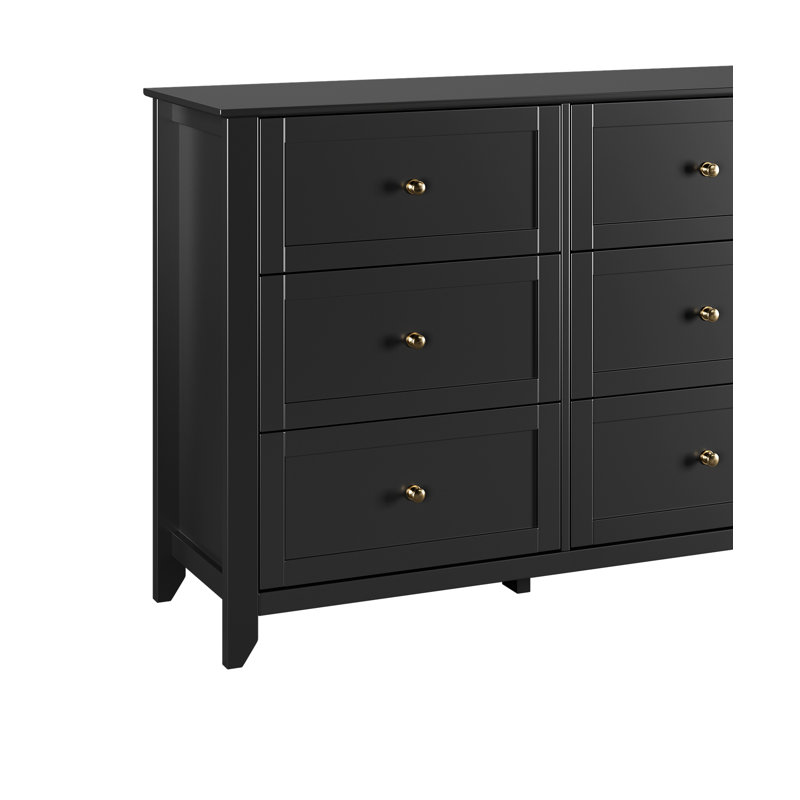 Commode 6 tiroirs, Noir, noir, noir, noir