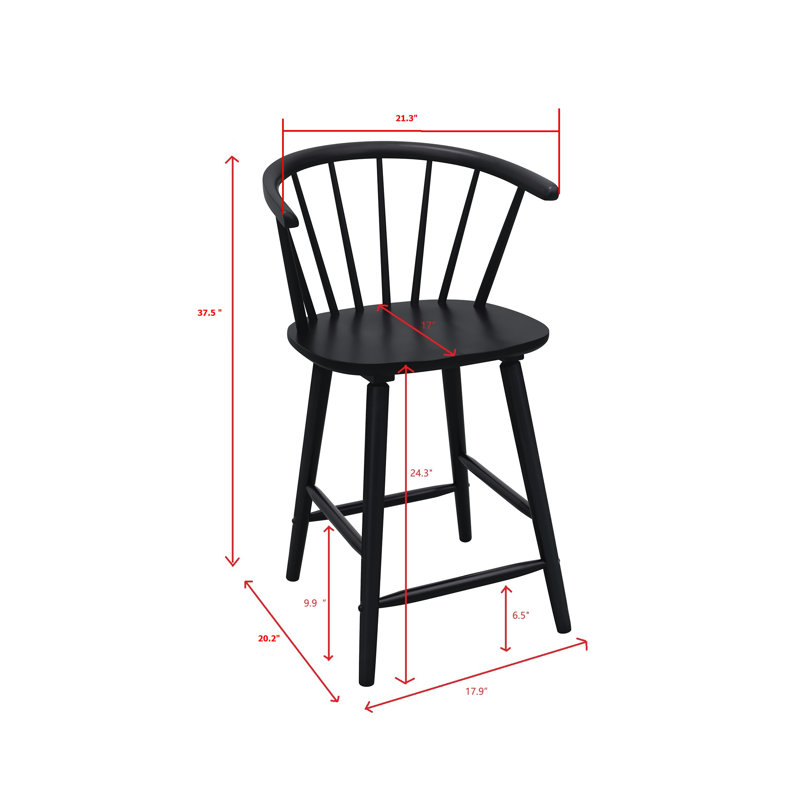 Janna Counter Height Stool-Black, Black