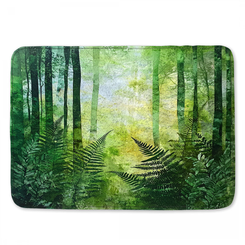 Dense Forest With Ferns Bath Mat, L 34 po x L 21 po