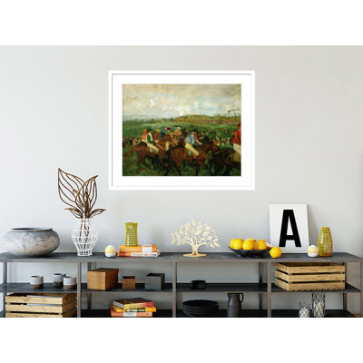 Course de messieurs. «Avant le départ» par Edgar Degas, impression giclée sur cadre
