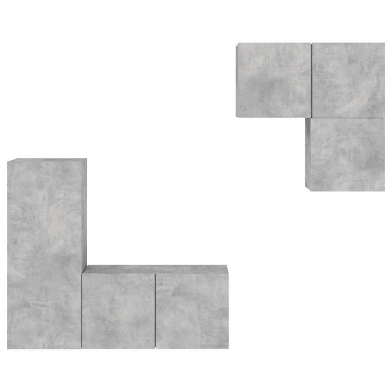 Unfinished Entertainment Centre for TVs up to 28" with Fireplace Included, Concrete Grey