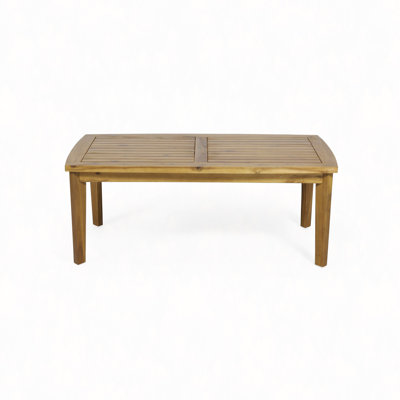 Outdoor Acacia Wood Rectangular Coffee Table, 43.25" W X 23.50" D X 17.00" H