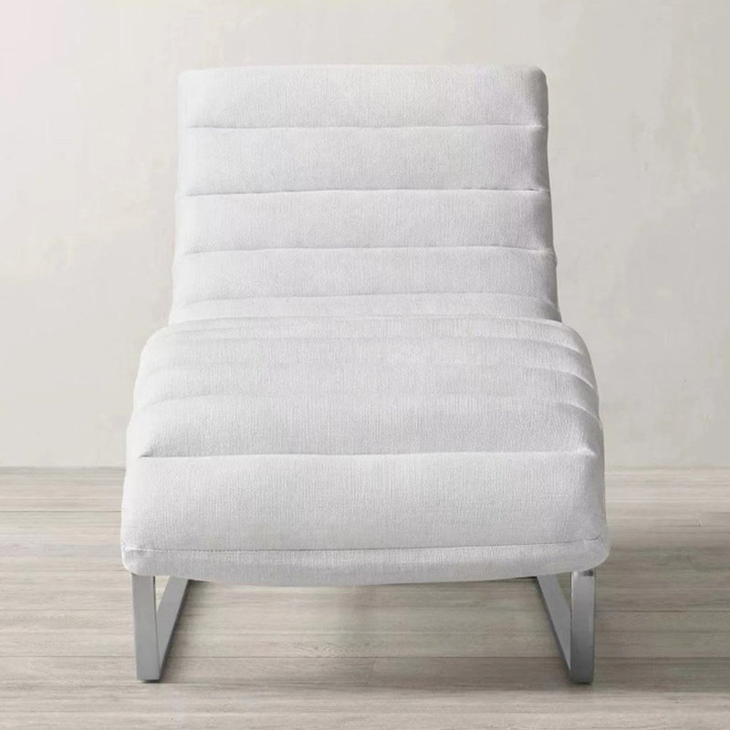 Chaise longue d'intérieur en coton Modern, Argent argent, Beige