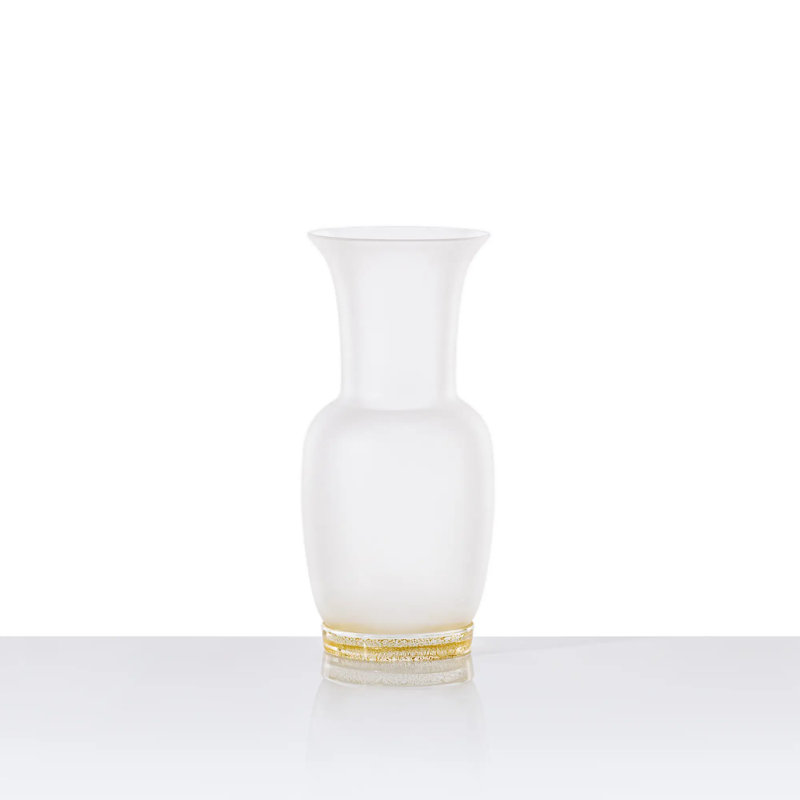Venini Opalino Vase, Acquamarine, 11.81" H x 5.51" W x 5.51" D
