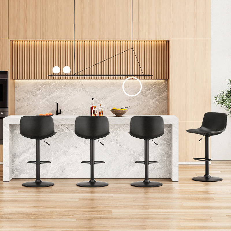 Height Adjustable Bar Stool, Black