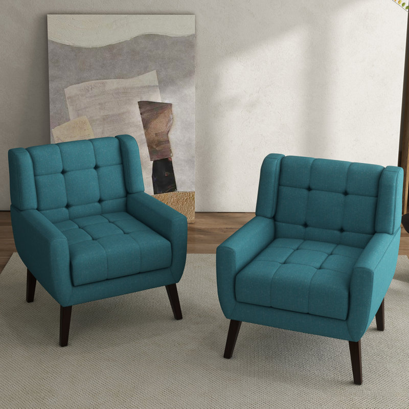 Fauteuil d'appoint Jaqueze, Polyester bleu clair