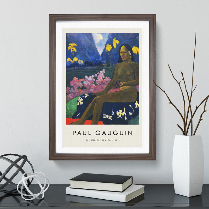 Seated Woman Vol.3 by Paul Gauguin - Picture Frame Painting, Walnut, 65cm H x 48cm W x 2cm D