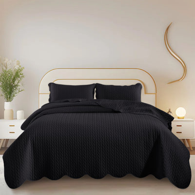 Embossed Quilted Bedspread Set – Soft Microfiber Coverlet With Pillow Shams, Hotel-Style Bedding For High Beds