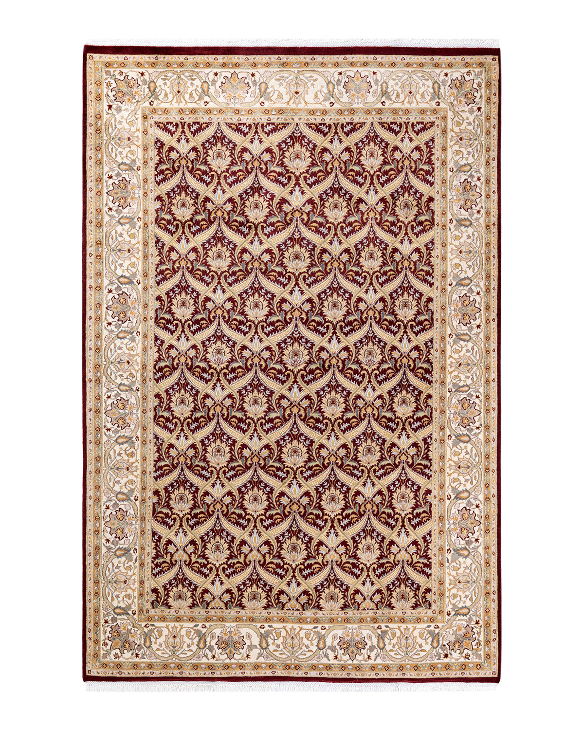 Eastern Weavers One of A Kind Hand-Knotted Persian 3' x 5' Oriental Wool Cream Rug - 4'0x3'0