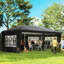 3x6m Pop-Up Gazebo, Garden Gazebo with Removable Walls Grey-135726283